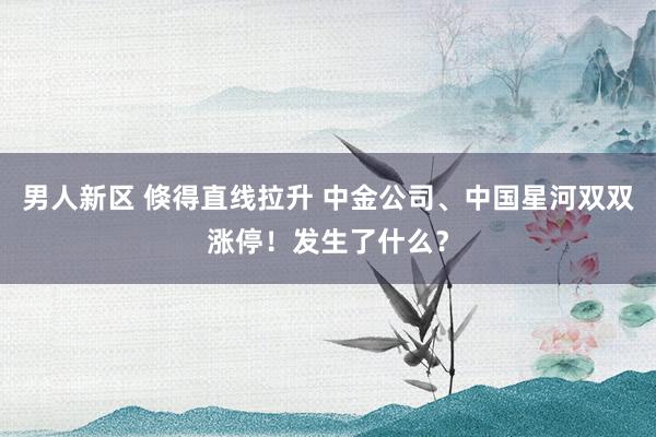 男人新区 倏得直线拉升 中金公司、中国星河双双涨停！发生了什么？