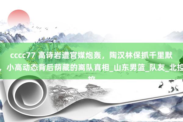 cccc77 高诗岩遭官媒炮轰，陶汉林保抓千里默，小高动态背后荫藏的离队真相_山东男篮_队友_北控